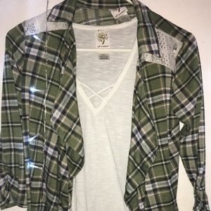 Olive Flannel with undershirt!